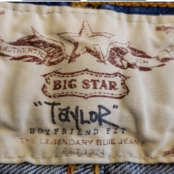 NEW Big Star Taylor Slouchy Boyfriend Distressed Jeans Womens Verdana Bohemian - Picture 7 of 15